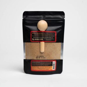 Back of the Double Dose Seasoning Packet with spoon